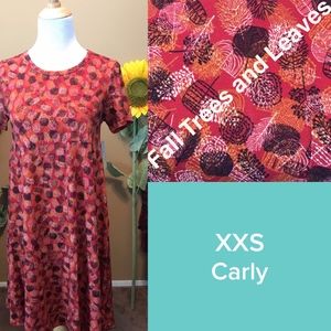 LuLaRoe Carly XXS Fall Trees and Leaves